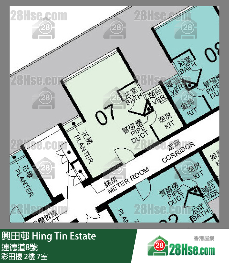 兴田邨 彩田楼2楼 7室 平面图