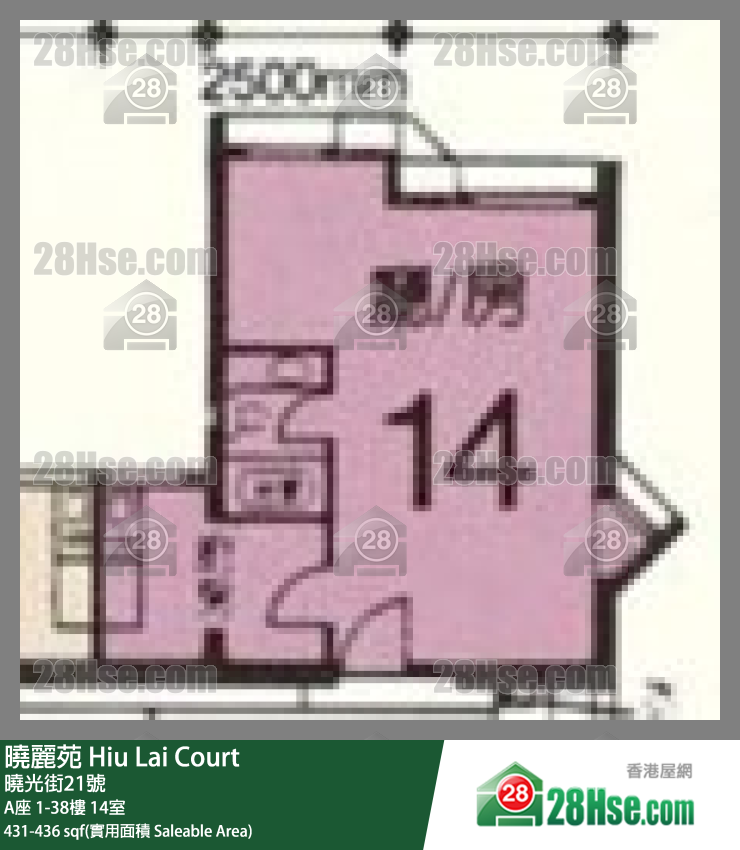 曉麗苑 A座31樓 14室 平面圖