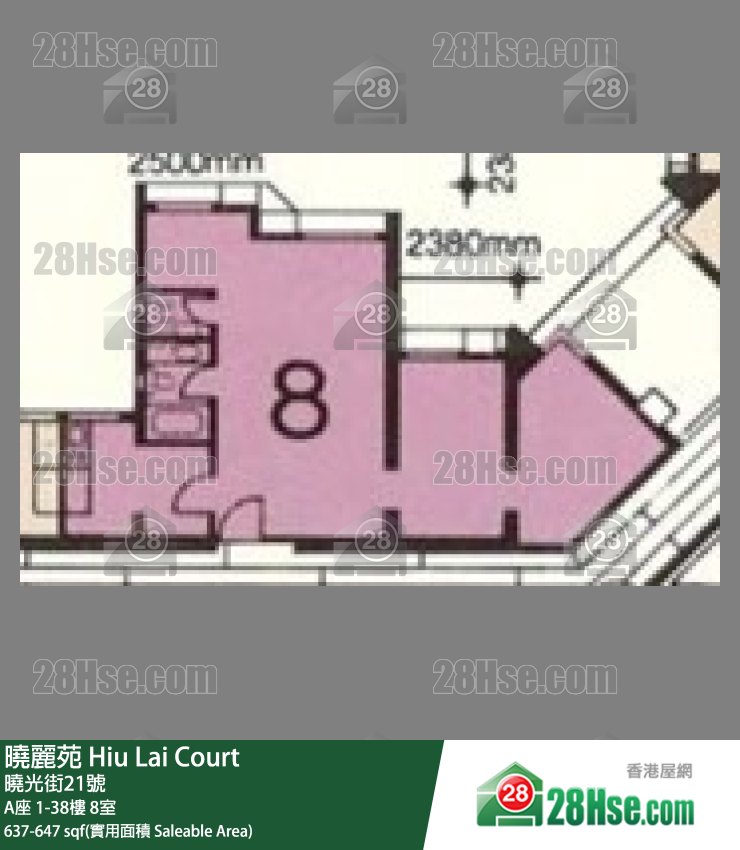 曉麗苑 A座33樓 8室 平面圖