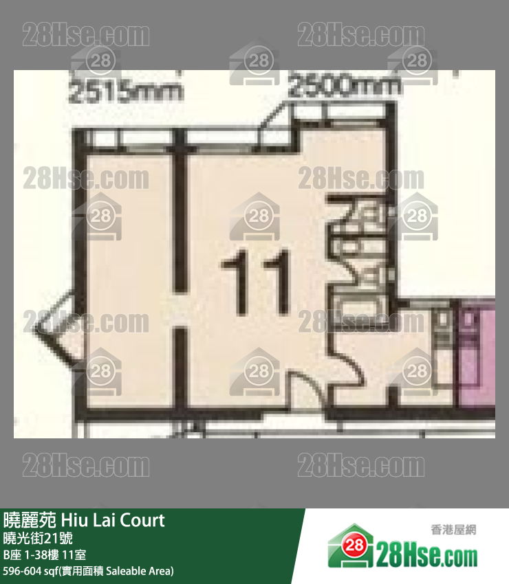 曉麗苑 B座33樓 11室 平面圖