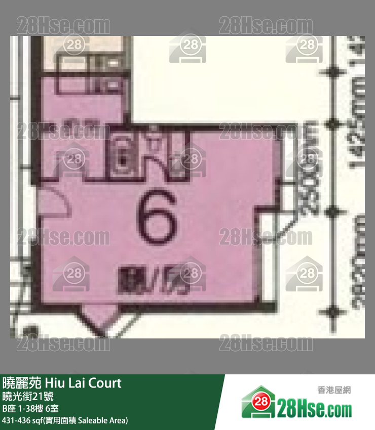 曉麗苑 B座22樓 6室 平面圖