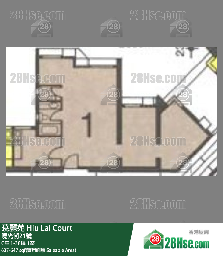 曉麗苑 C座32樓 1室 平面圖