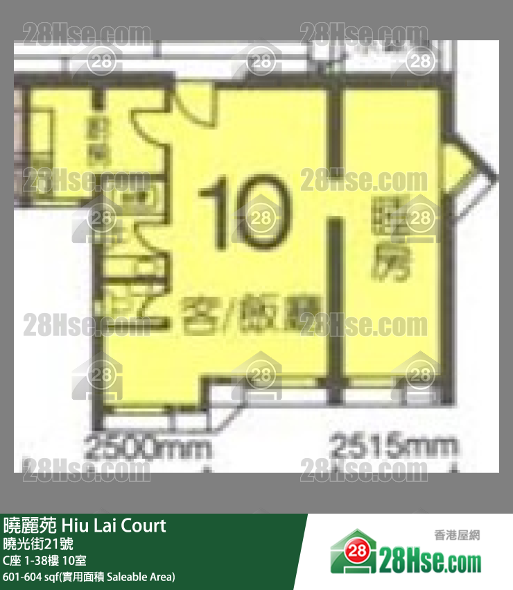 曉麗苑 C座30樓 10室 平面圖