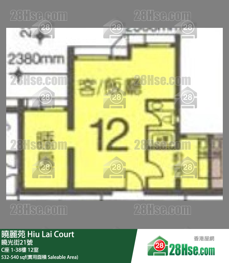 曉麗苑 C座35樓 12室 平面圖
