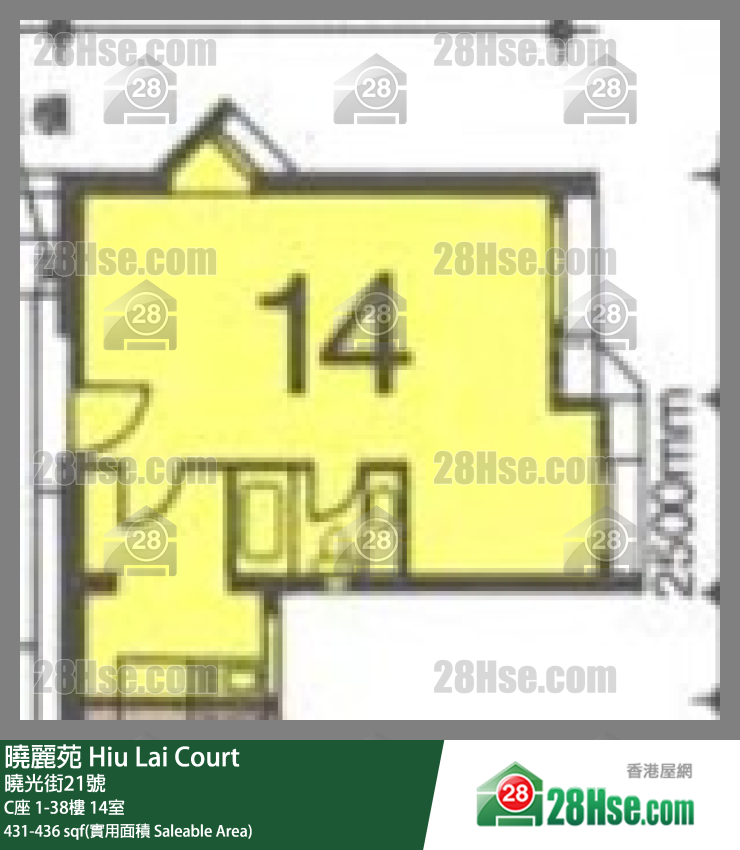 曉麗苑 C座27樓 14室 平面圖