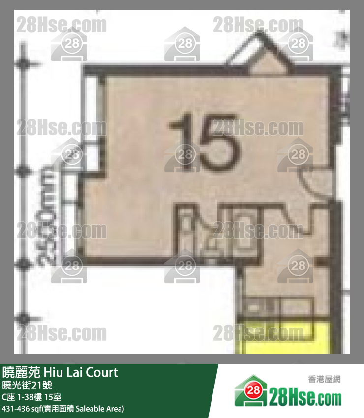 曉麗苑 C座37樓 15室 平面圖