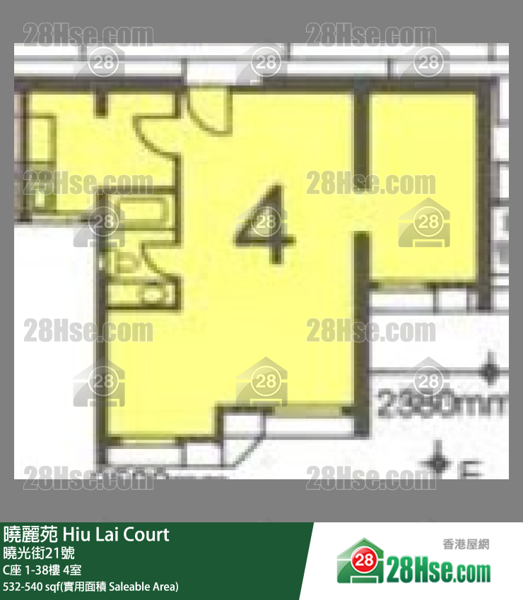 曉麗苑 C座37樓 4室 平面圖