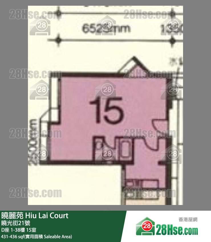 曉麗苑 D座8樓 15室 平面圖