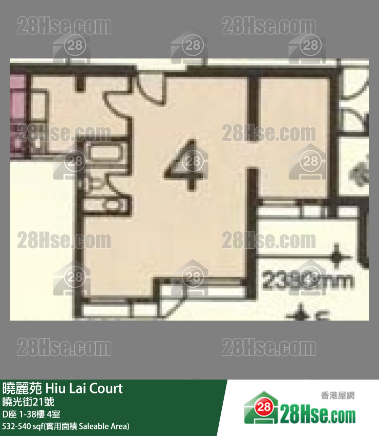 曉麗苑 D座16樓 4室 平面圖