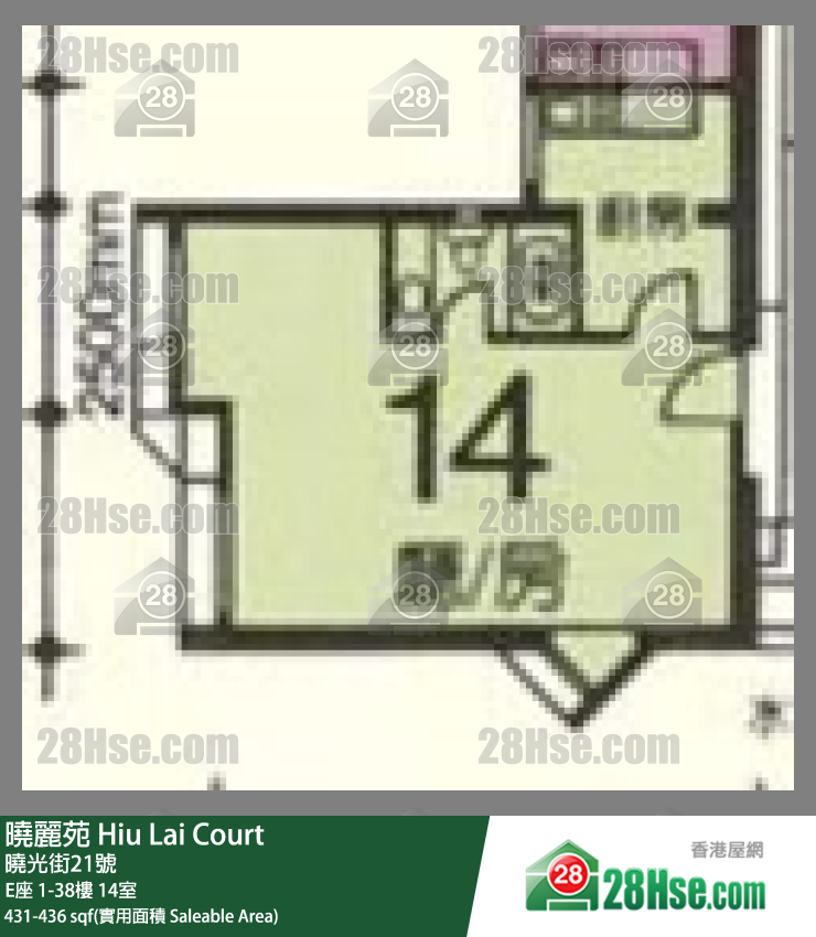 曉麗苑 E座12樓 14室 平面圖