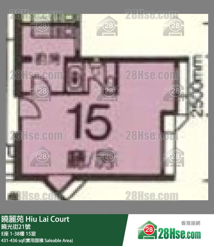 曉麗苑 E座19樓 15室 平面圖