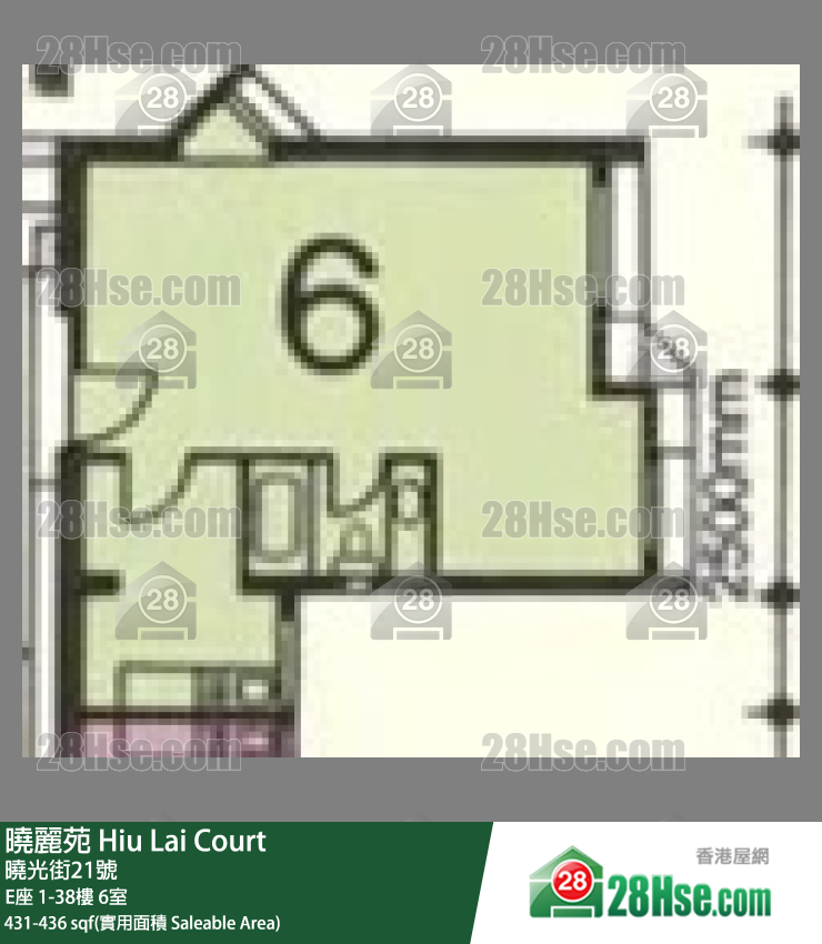 曉麗苑 E座 1樓 6室 平面圖