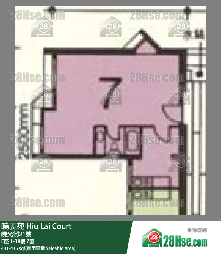 曉麗苑 E座34樓 7室 平面圖