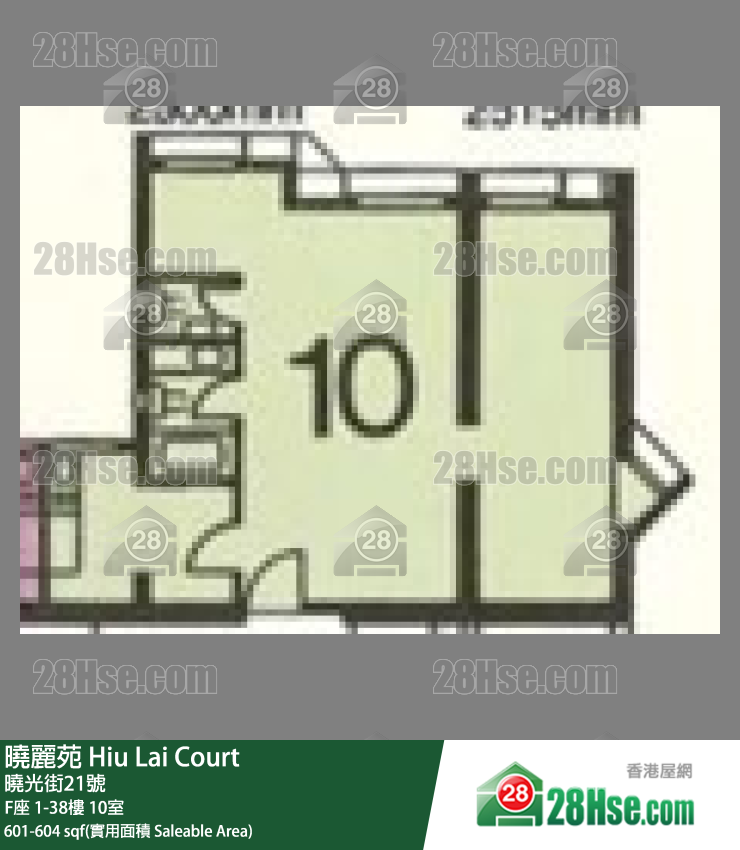 曉麗苑 F座25樓 10室 平面圖