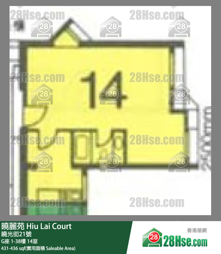 曉麗苑 G座17樓 14室 平面圖