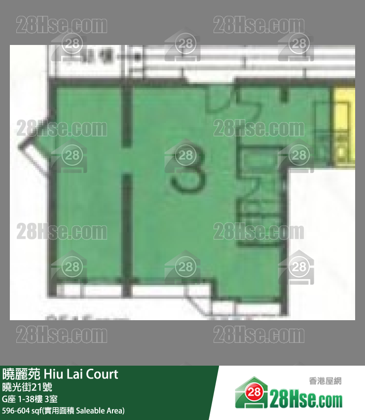 曉麗苑 G座16樓 3室 平面圖