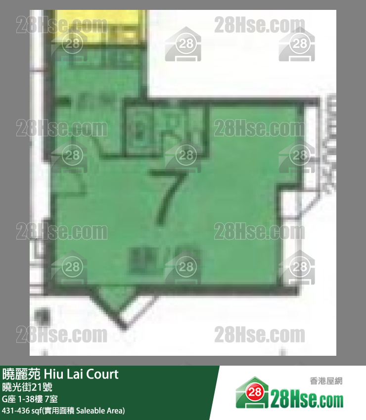 曉麗苑 G座32樓 7室 平面圖