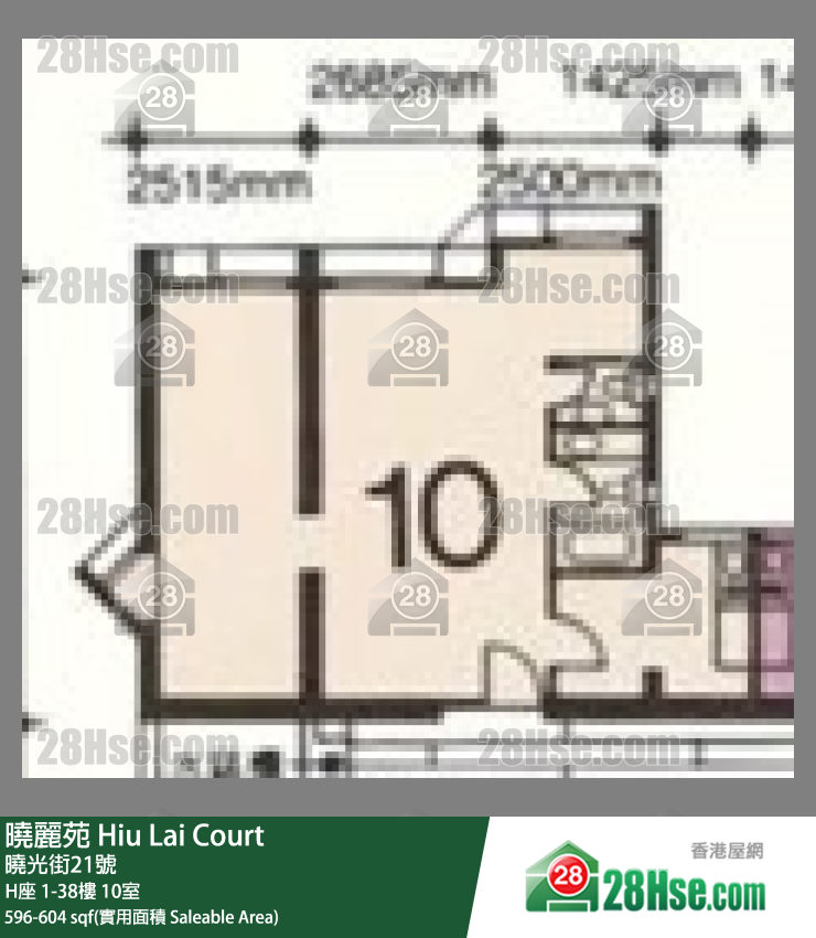 曉麗苑 H座14樓 10室 平面圖