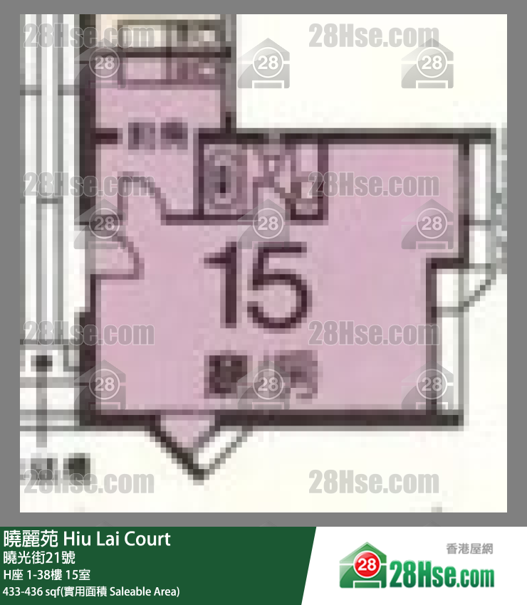 曉麗苑 H座29樓 15室 平面圖