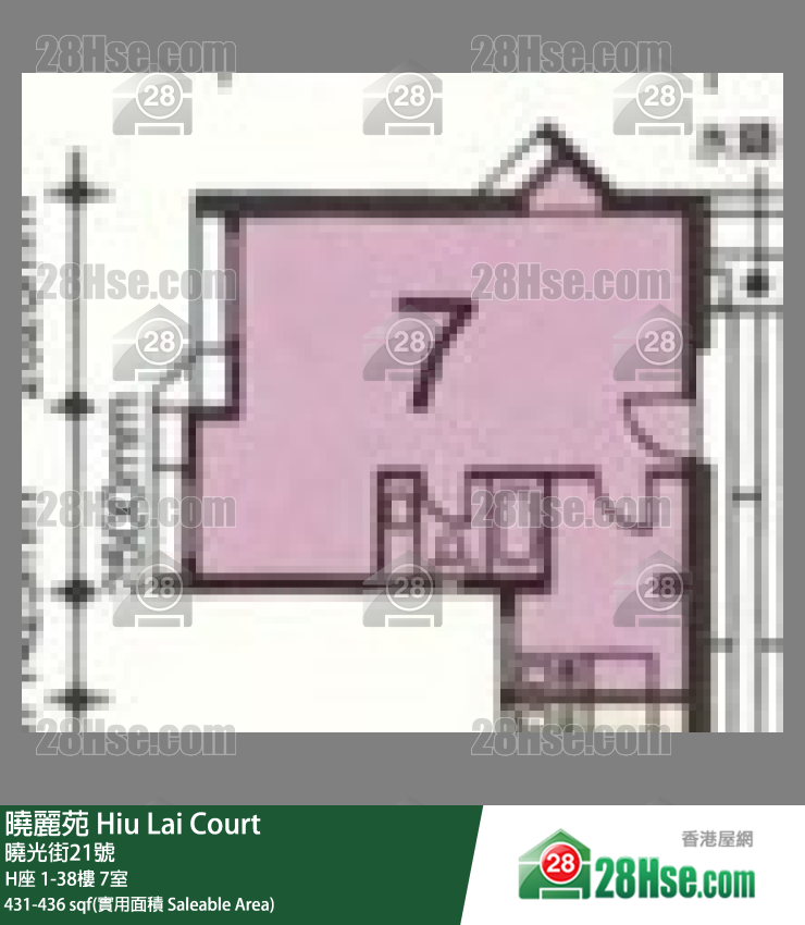 曉麗苑 H座17樓 7室 平面圖