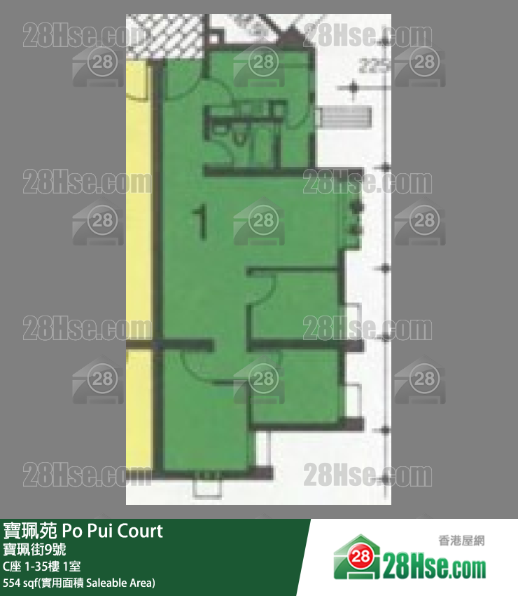 寶珮苑 C座21樓 1室 平面圖