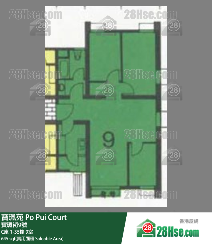 寶珮苑 C座24樓 9室 平面圖