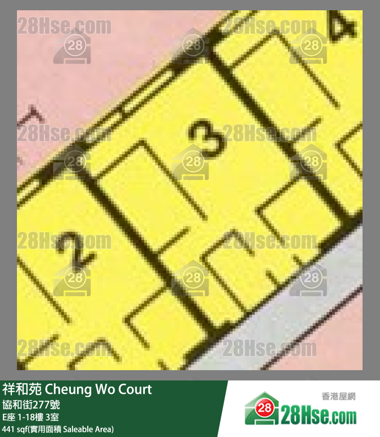 祥和苑 E座7樓 3室 平面圖