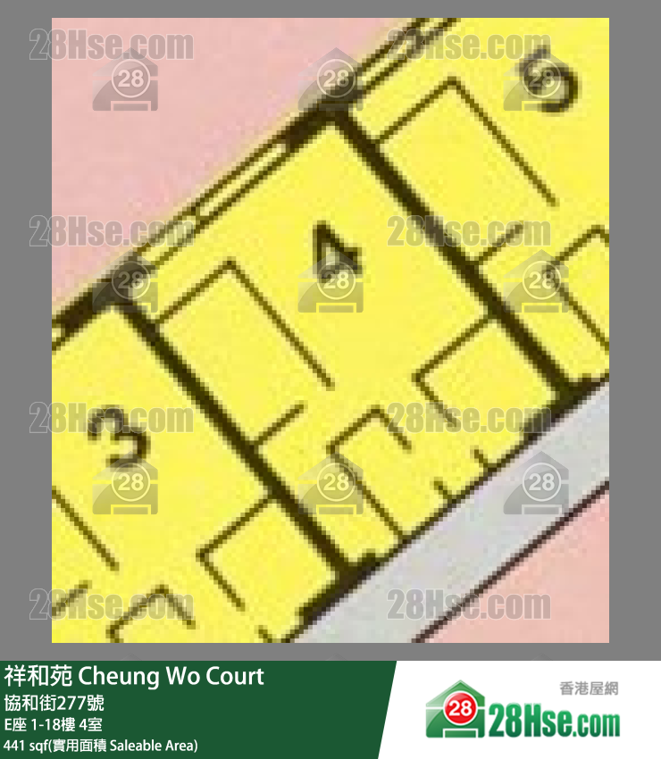 祥和苑 E座7樓 4室 平面圖