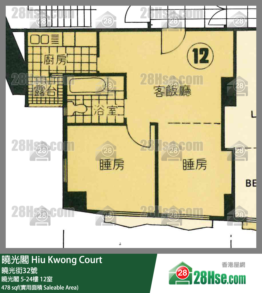 晓光阁 晓光阁 16楼 12室 平面图