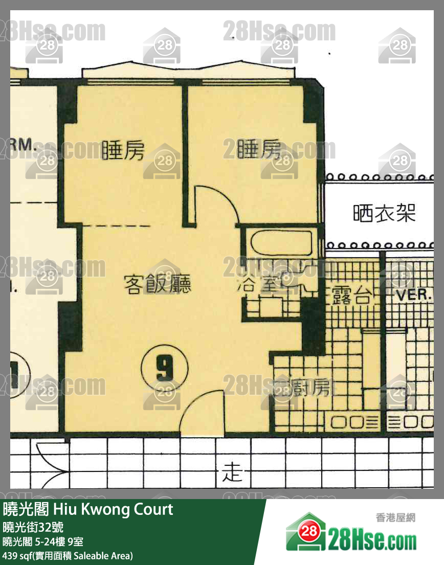晓光阁 晓光阁 15楼 9室 平面图