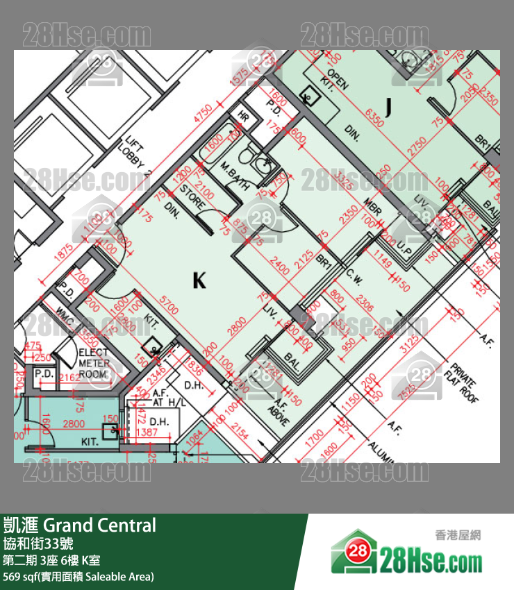 凯滙 第二期 3座 6楼 K室 平面图