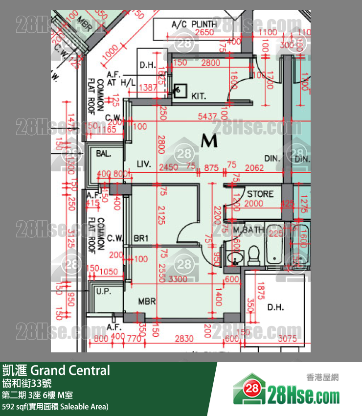 凱滙 第二期 3座 6樓 M室 平面圖