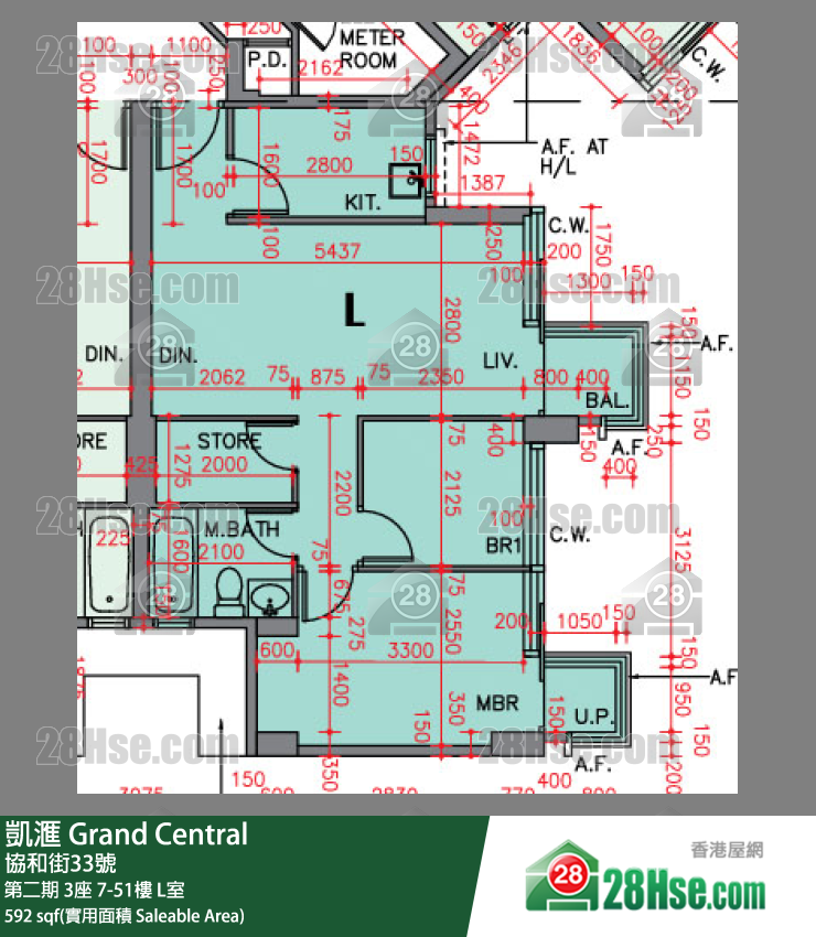 凱滙 第二期 3座 32樓 L室 平面圖