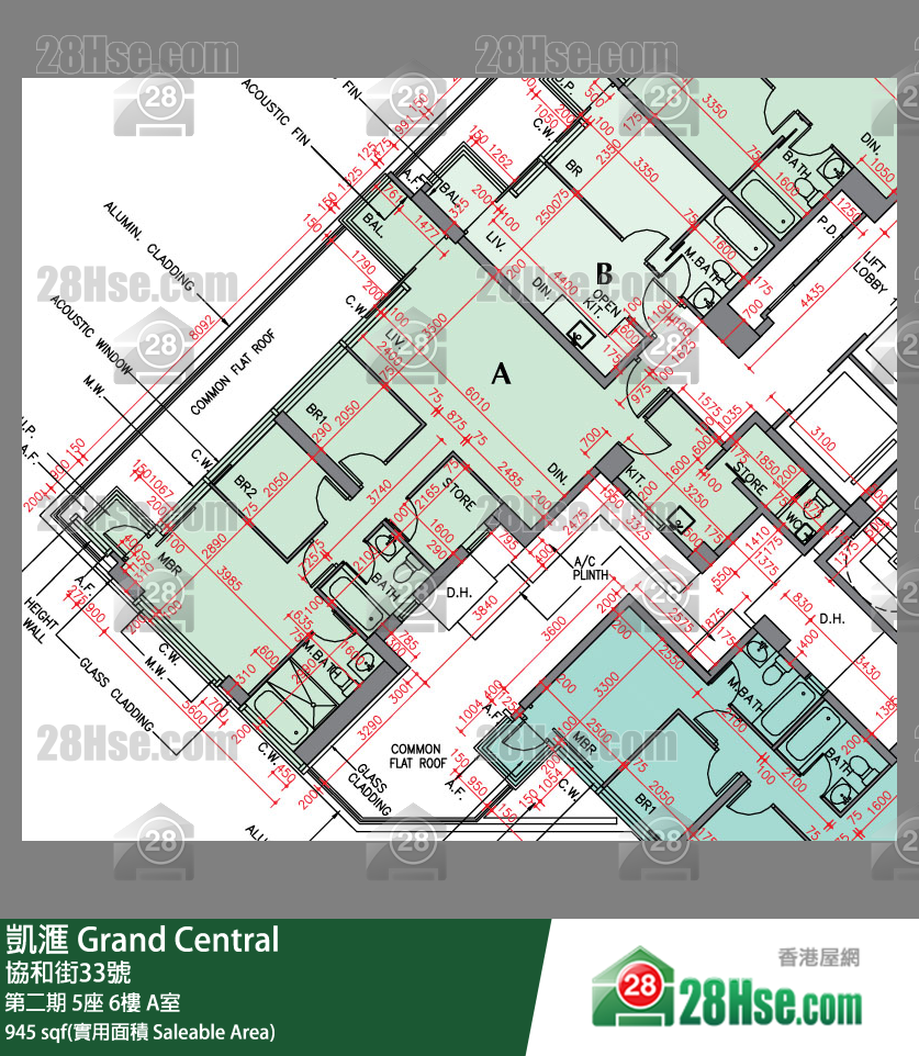 凱滙 第二期 5座 6樓 A室 平面圖