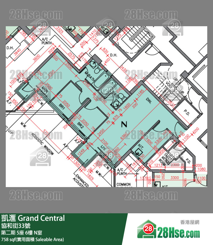 凱滙 第二期 5座 6樓 N室 平面圖