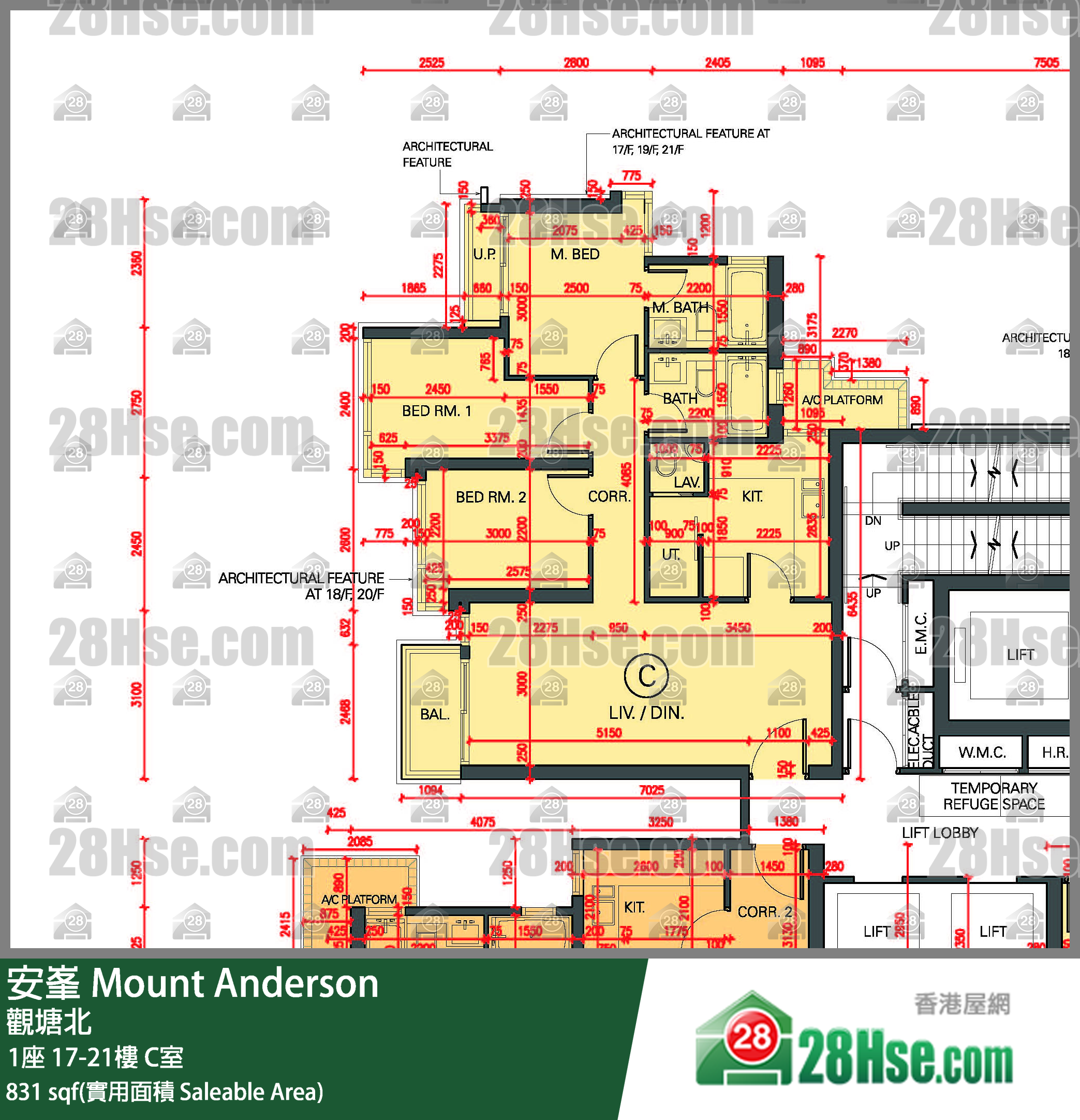 安峯 1座21樓 C室 平面圖