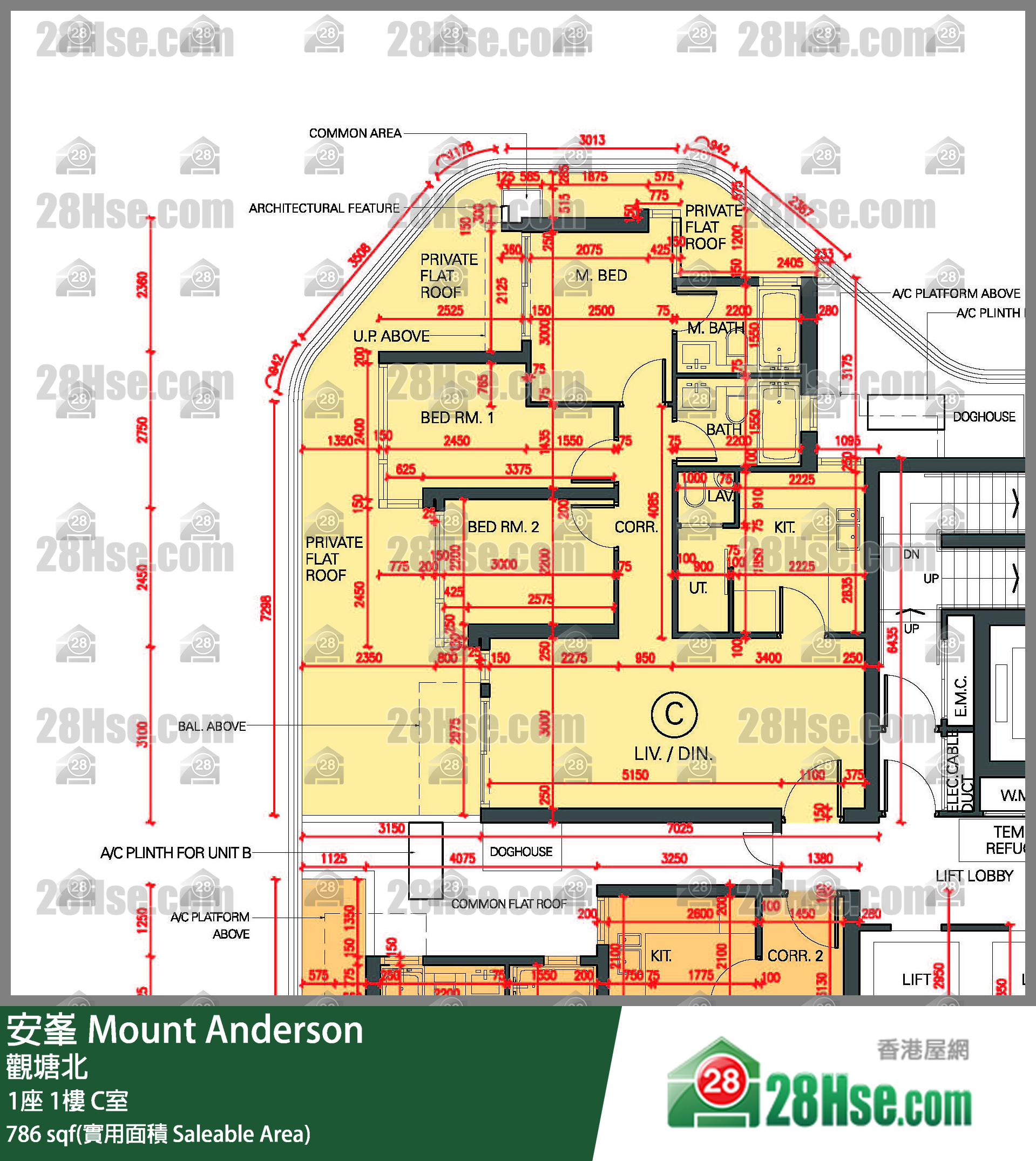 安峯 1座1樓 C室 平面圖