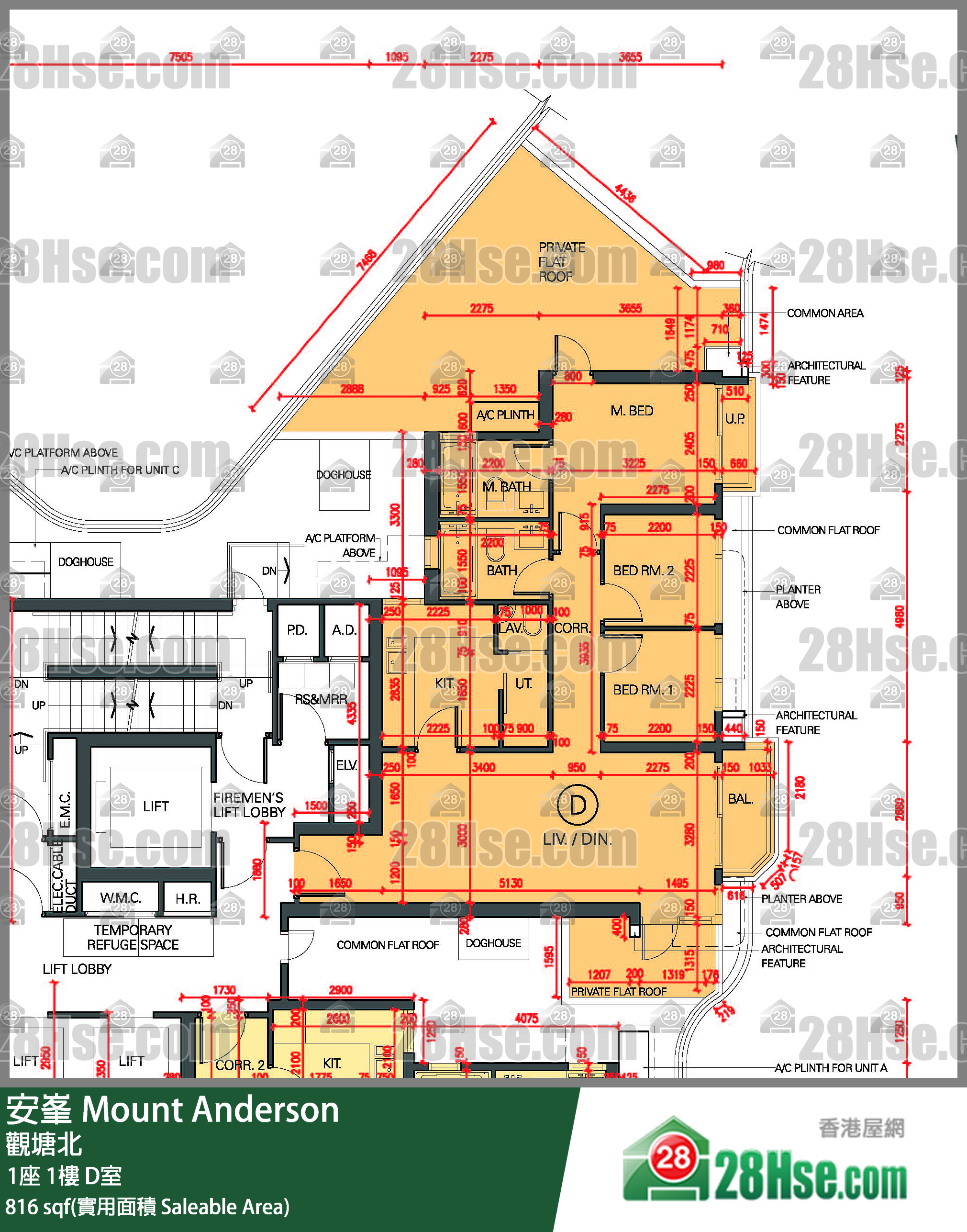 安峯 1座1樓 D室 平面圖