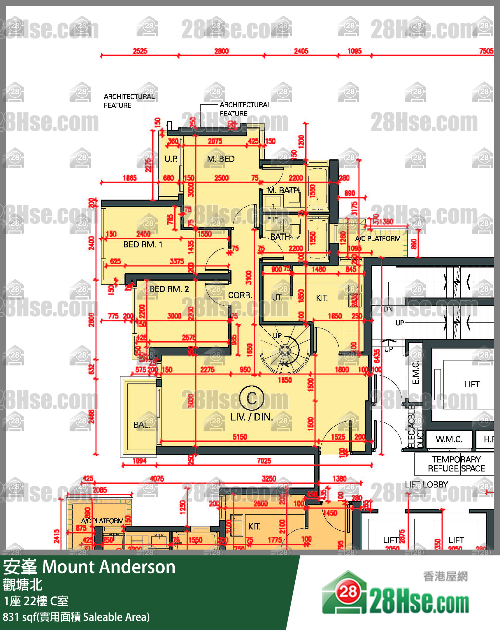 安峯 1座22樓 C室 平面圖