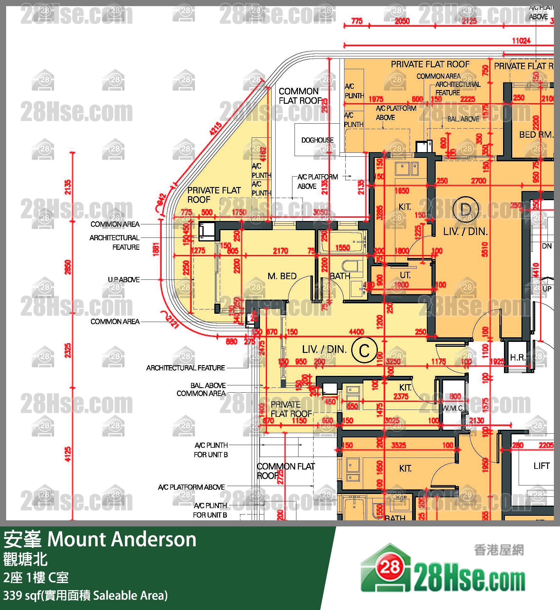 安峯 2座1樓 C室 平面圖