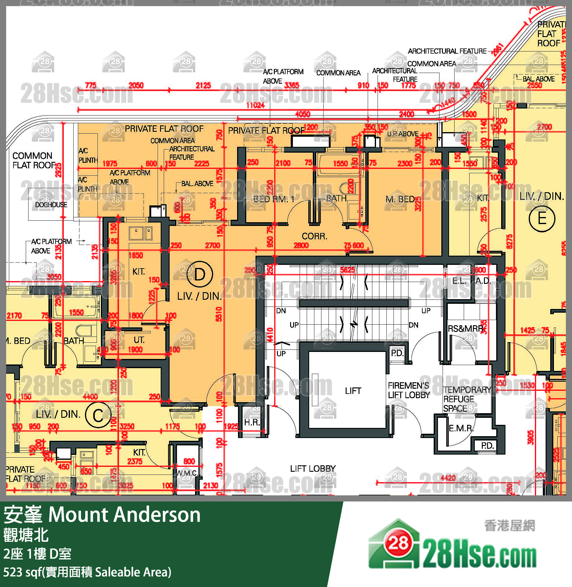 安峯 2座1樓 D室 平面圖