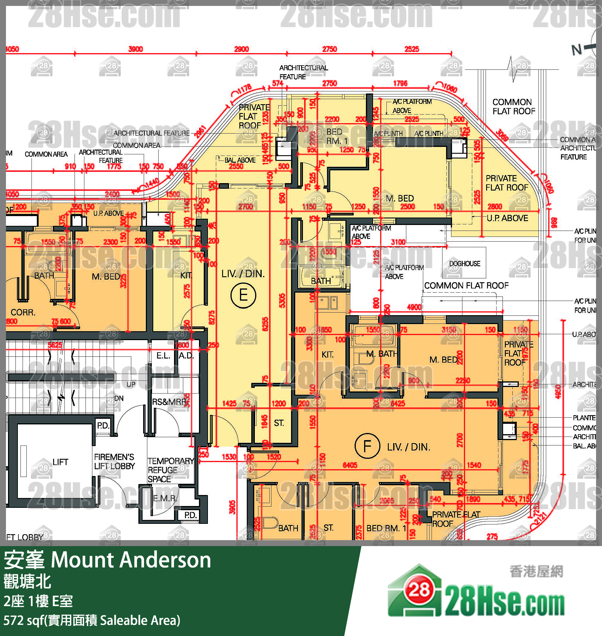 安峯 2座1樓 E室 平面圖