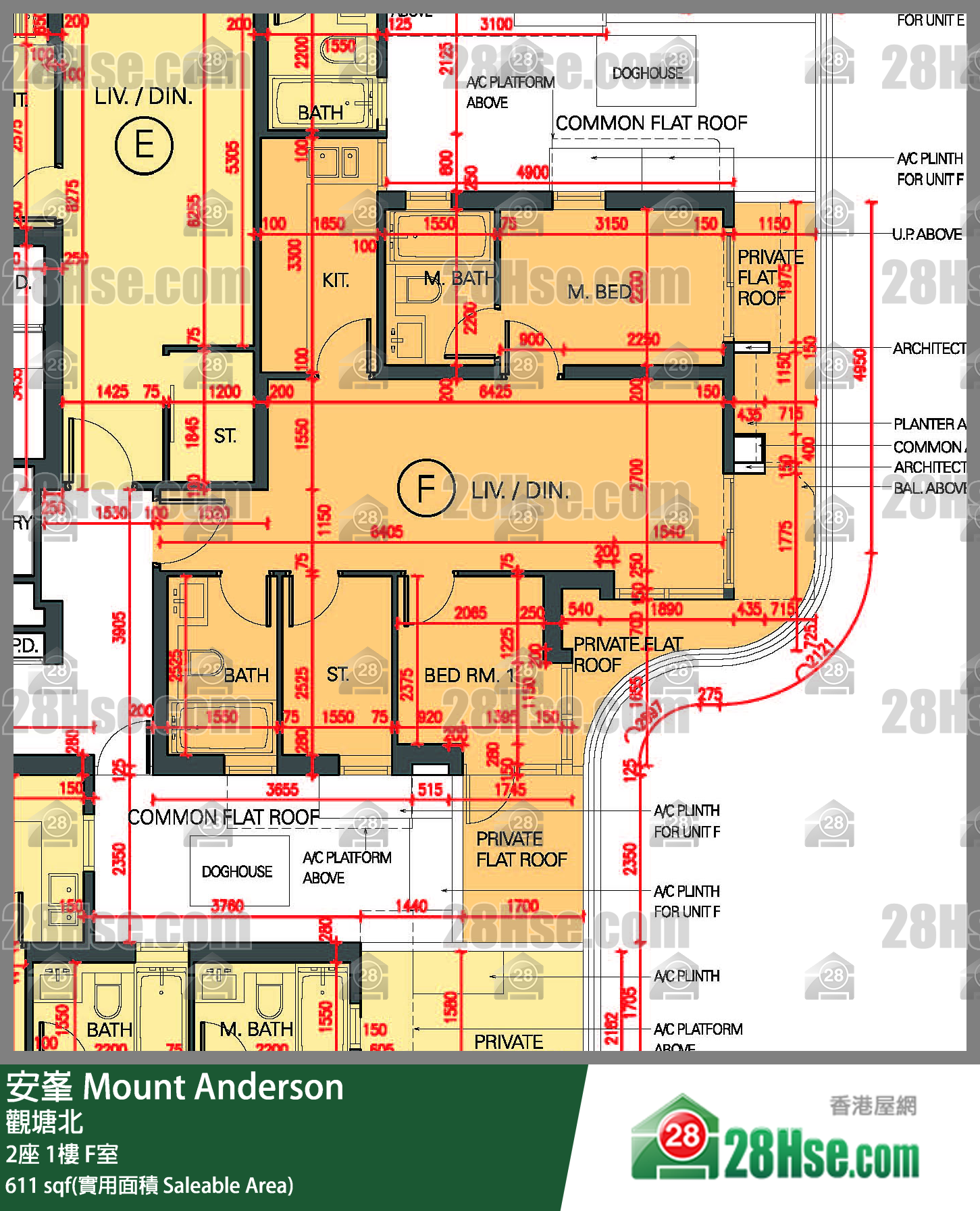 安峯 2座1樓 F室 平面圖