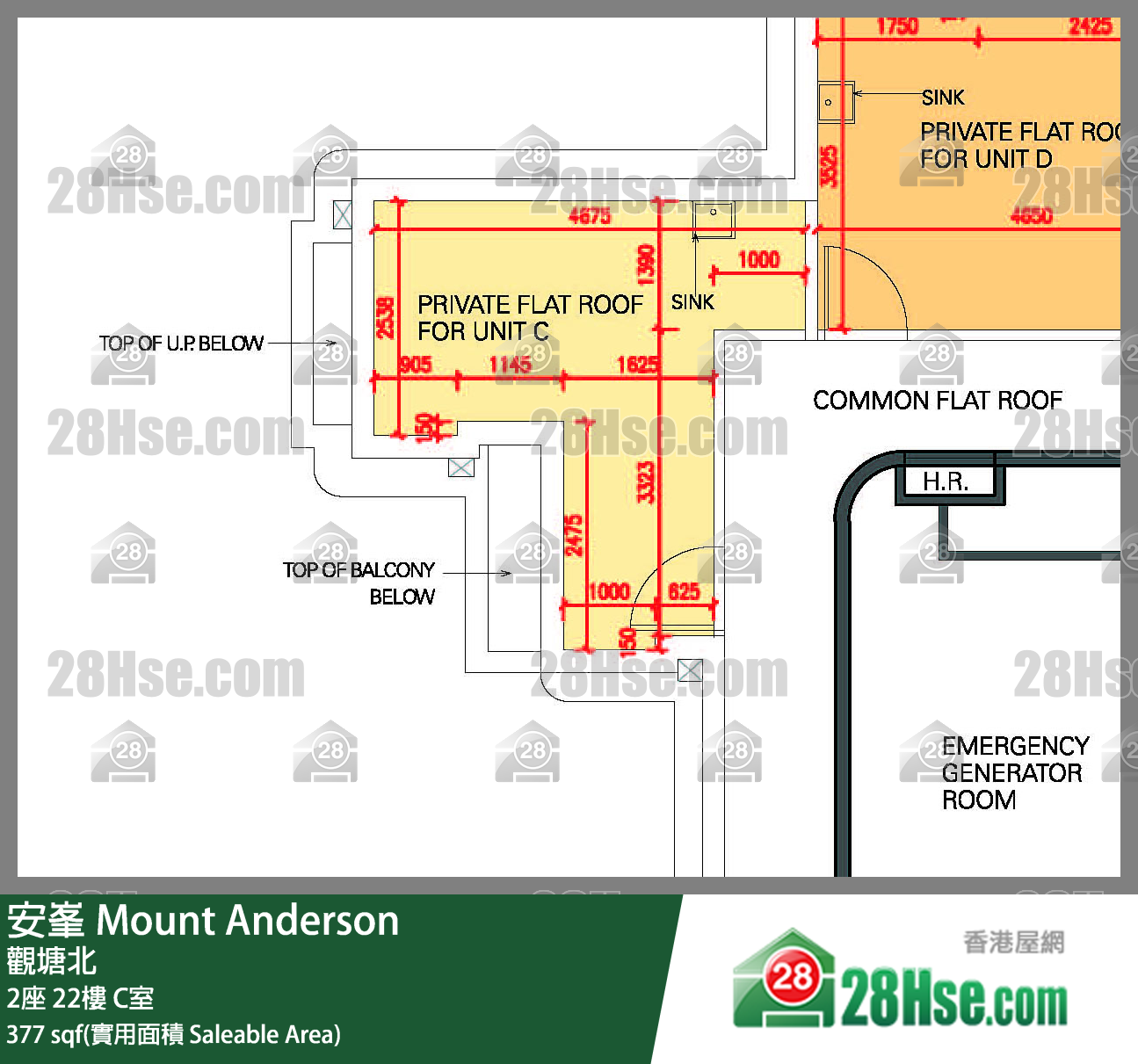 安峯 2座22樓 C室 平面圖