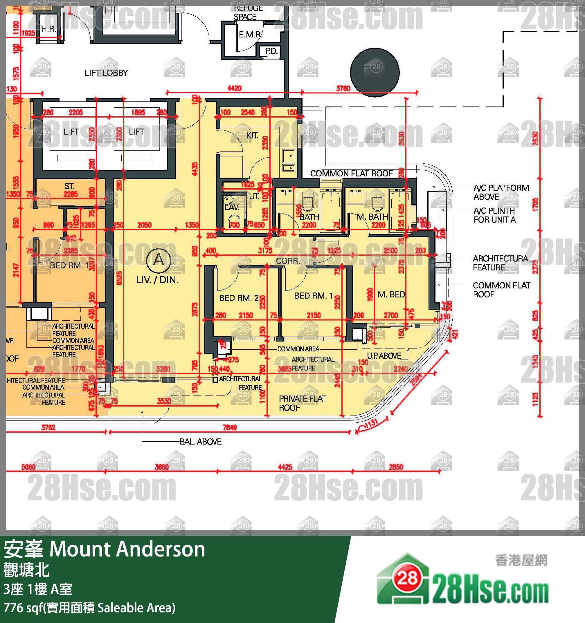 安峯 3座1樓 A室 平面圖