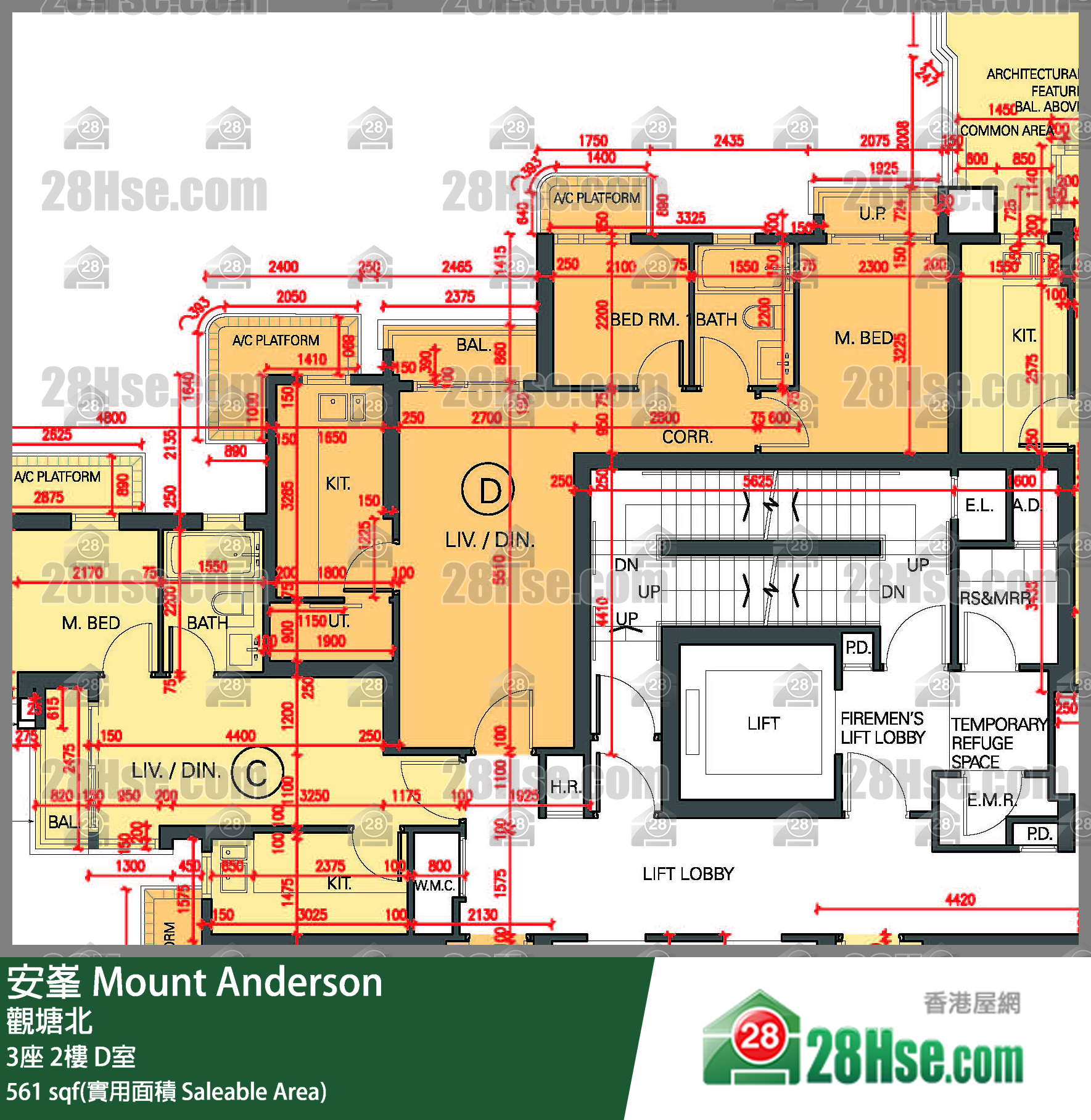 安峯 3座2樓 D室 平面圖