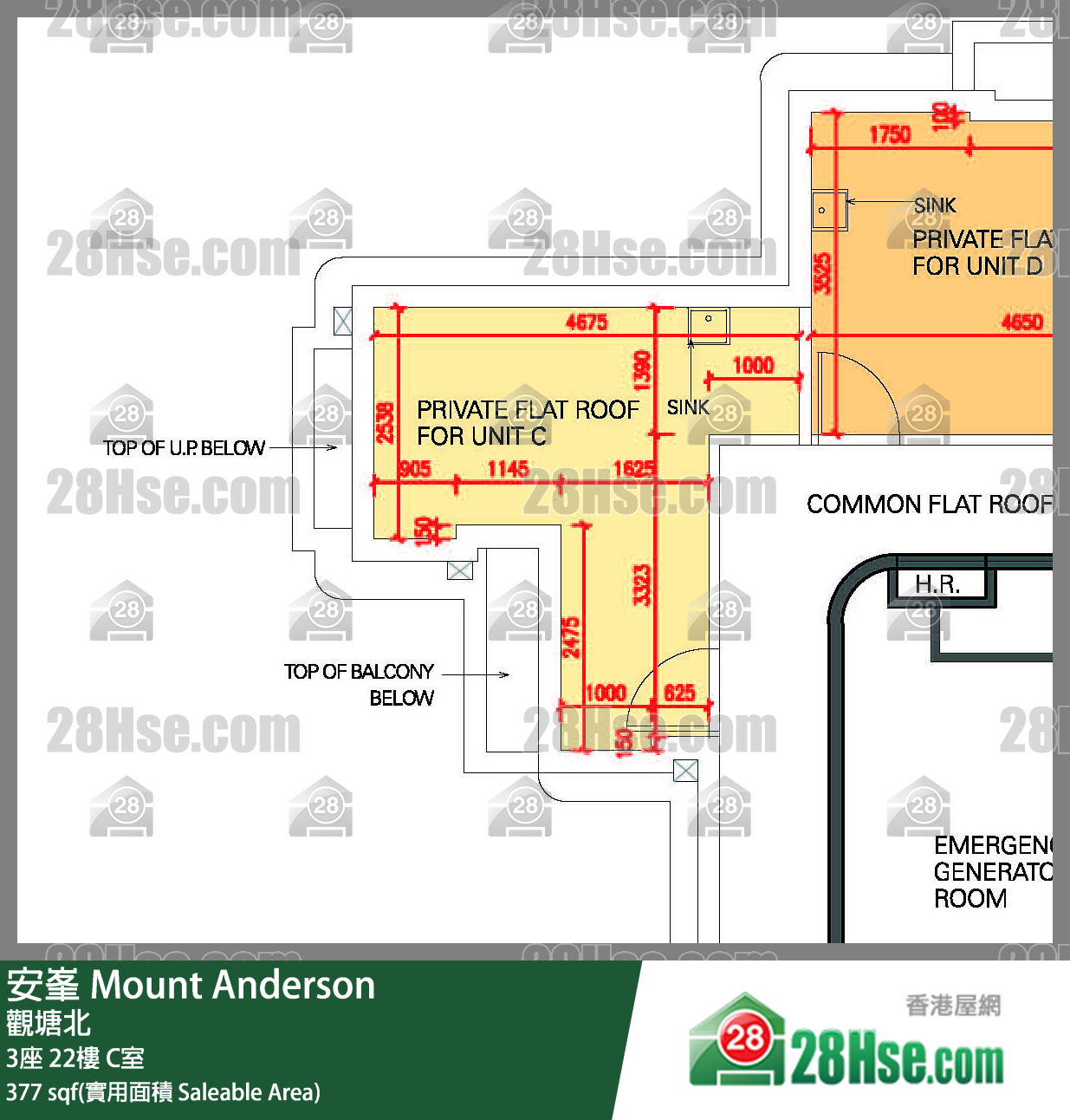 安峯 3座22樓 C室 平面圖