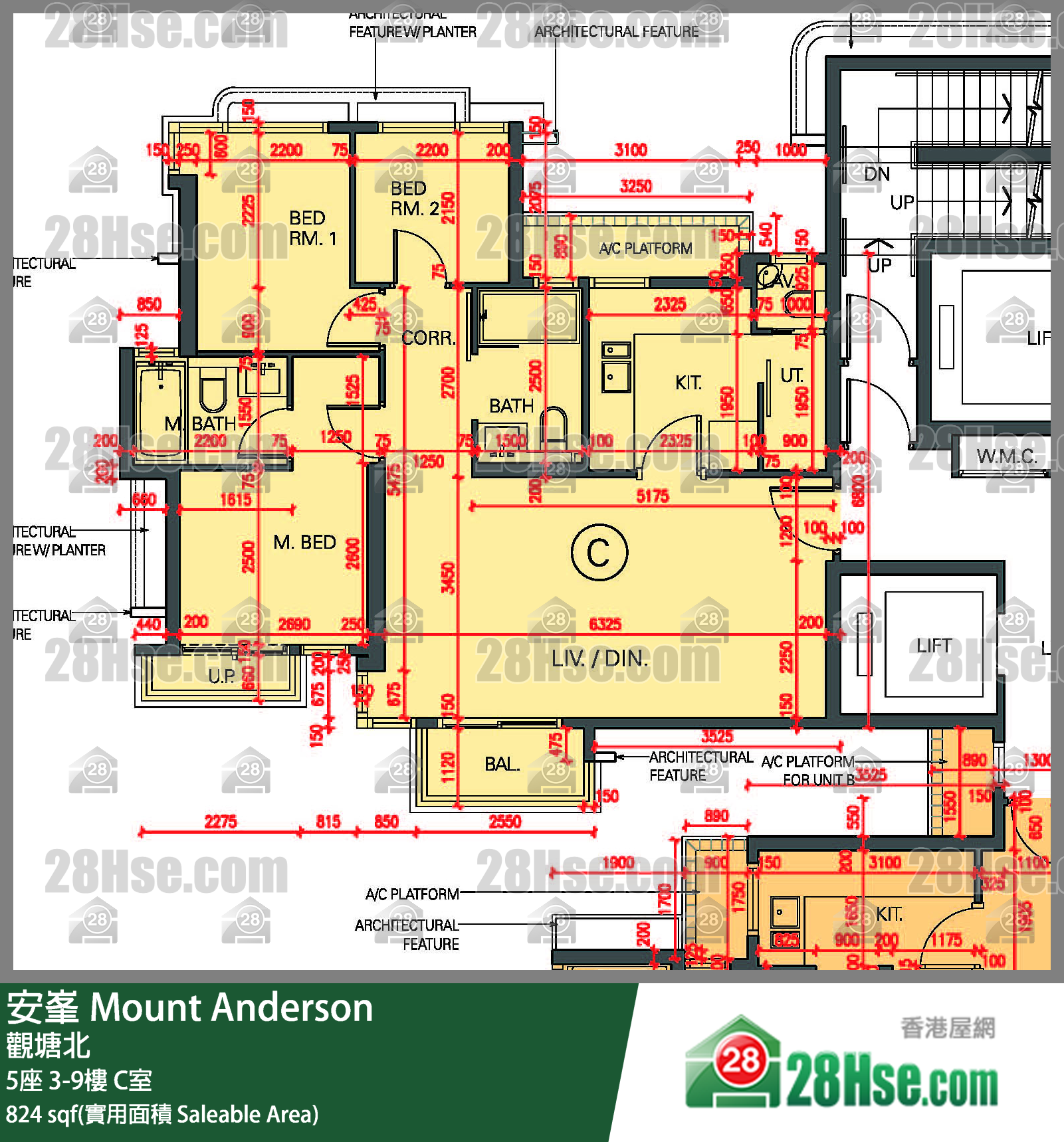 安峯 5座3樓 C室 平面圖