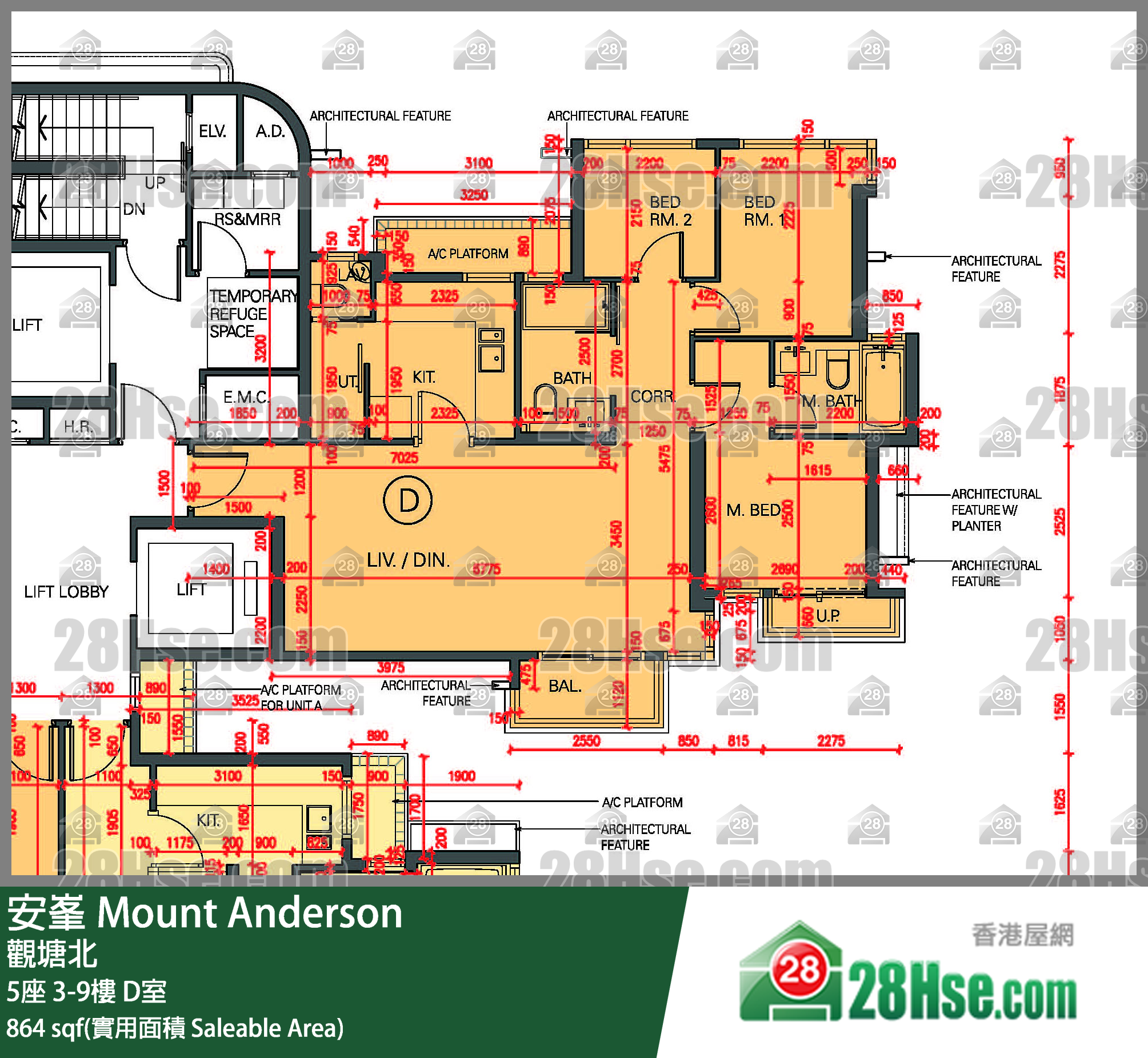 安峯 5座3樓 D室 平面圖