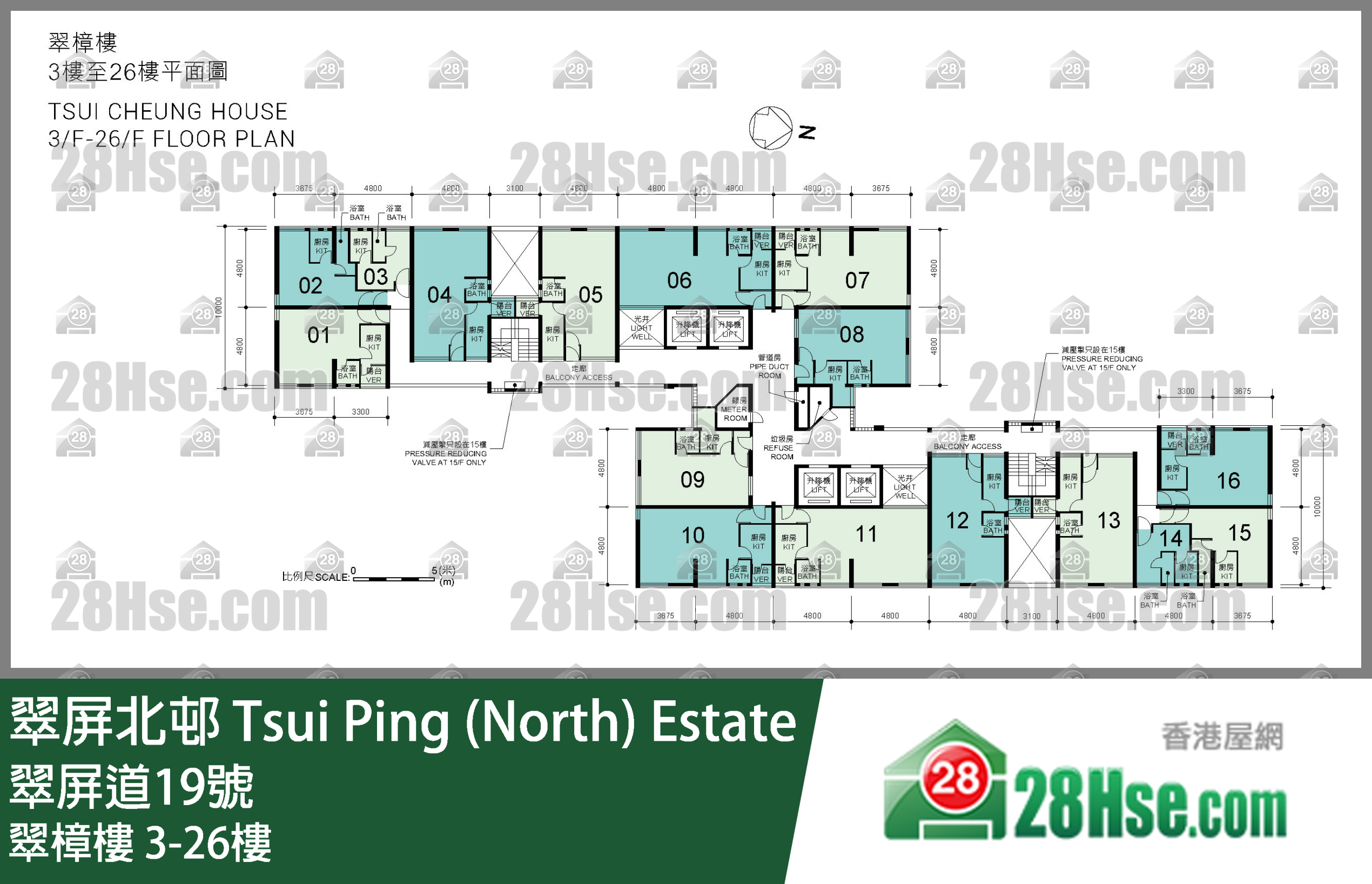 翠樟楼 3-26楼 平面图